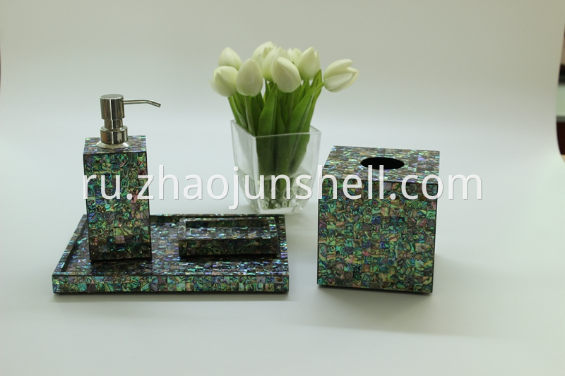 New Zealand Paua Shell Bathroom Accessory Set for Hotel